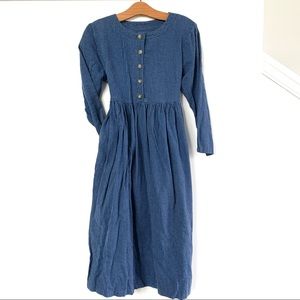 Vintage Faith Mountain Company Buffalo Plaid Long Sleeve Cottagecore Midi Dress